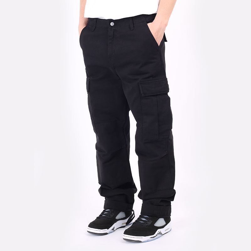 мужские черные брюки Carhartt WIP Regular Cargo Pant I029793-garment dyed - цена, описание, фото 1